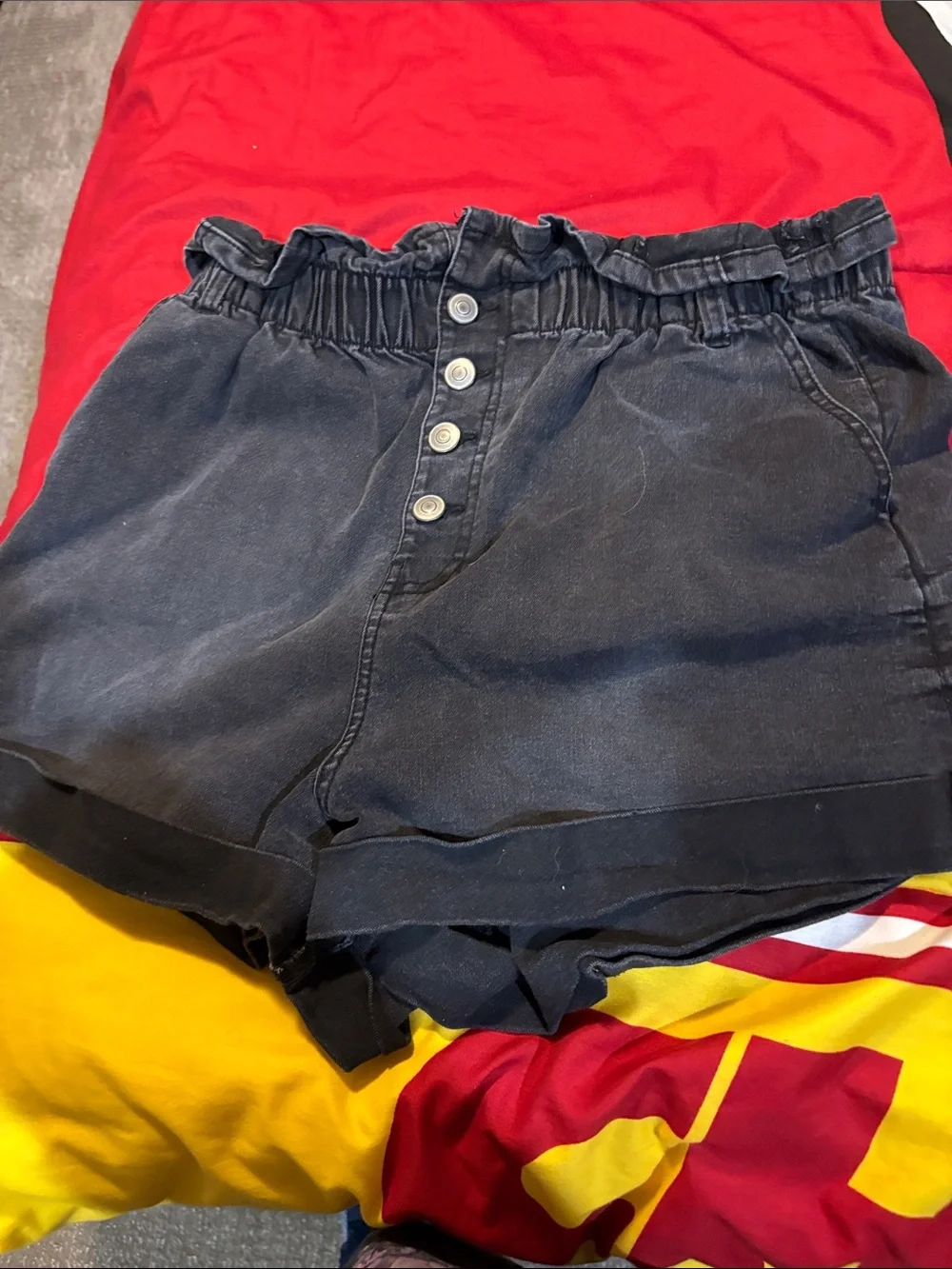 Women’s large Black Pull-On jeans shorts and large Avia black shorts